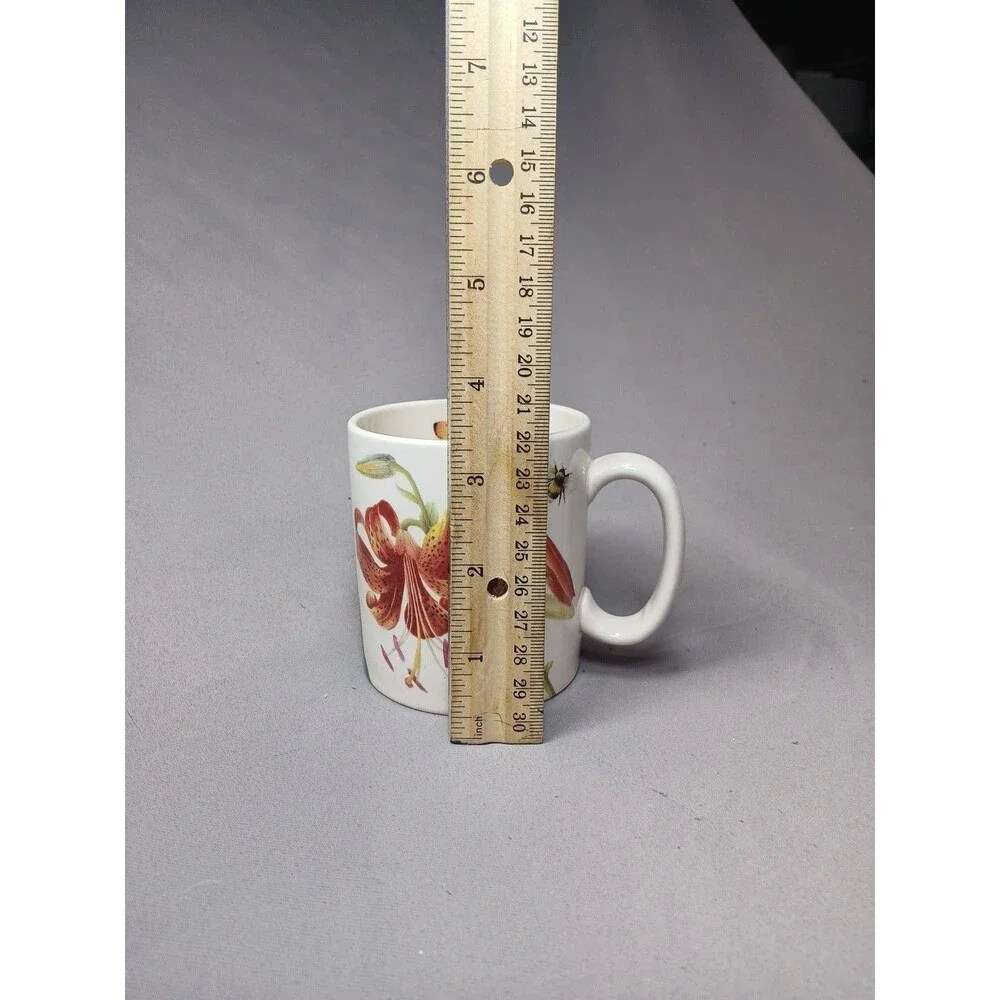 2 Spode Floral Haven Coffee Mugs Tea Cups Orange Lily Imperialware Vintage 2004